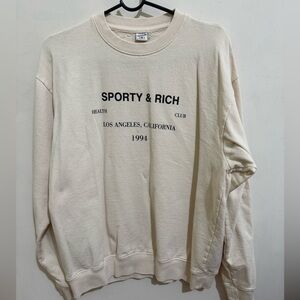Sporty & Rich Off-White Crewneck Sweater